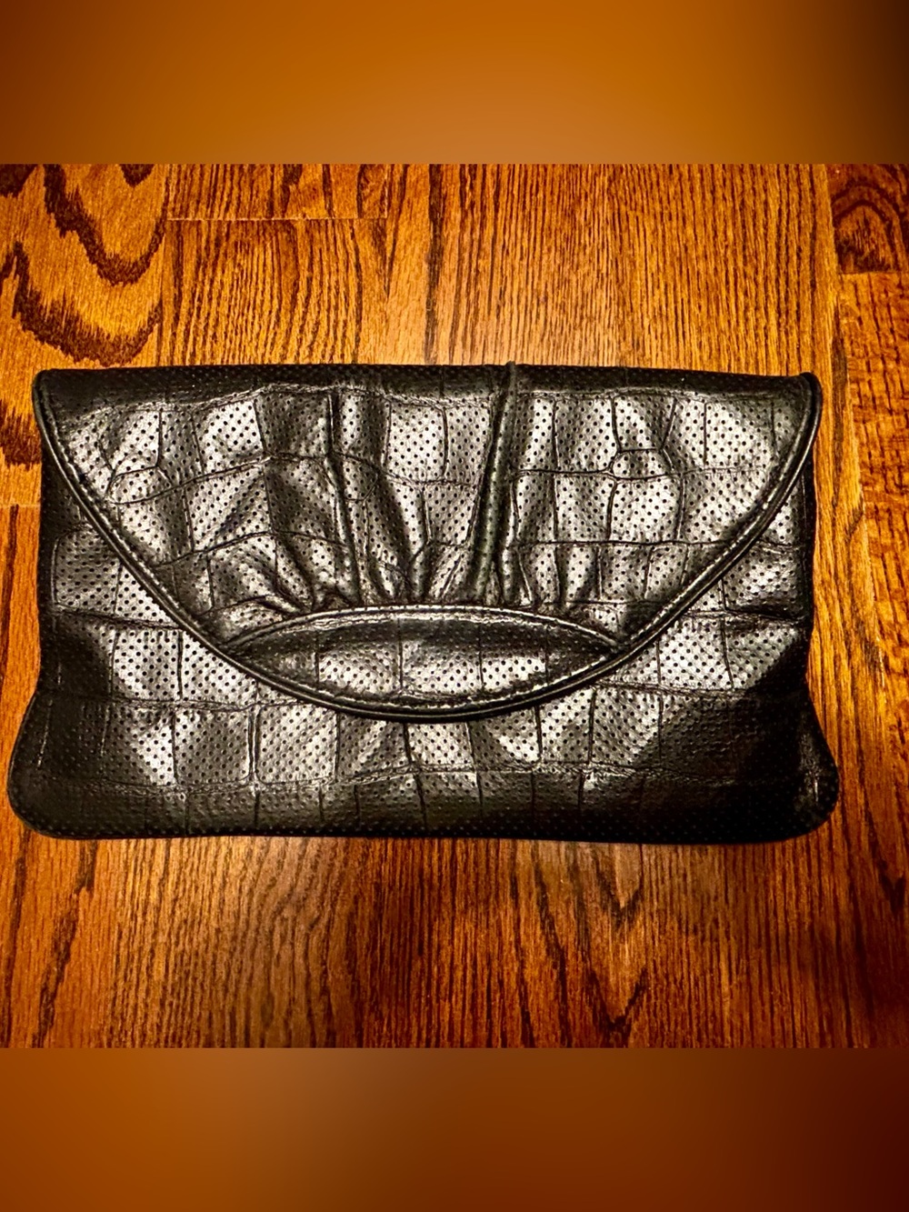 Lauren Merkin Black Leather Clutch